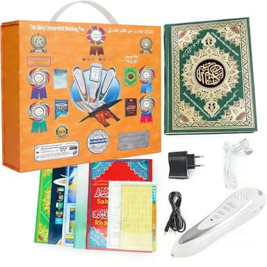 Quran Reading Pen, AIPEBANI 32GB Electronic Reader Pen Word-by-Word Digital Rechargeable Holy Quran Recorder 25 Reciters and Languages 6 Books, Ramadan Gift for Kids Adults Orange