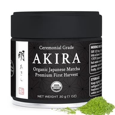 Akira Matcha 30g - Organic Premium Ceremonial Japanese Matcha Green Tea Powder - First Harvest - Zero Sugar - USDA and JAS Certified