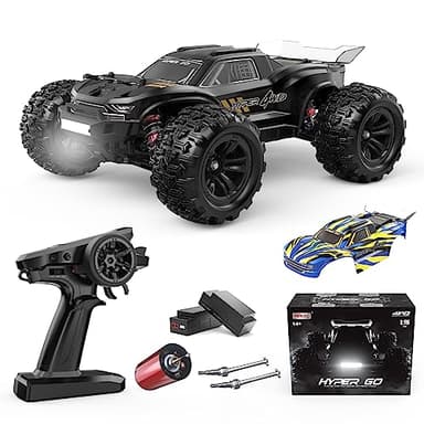 HYPER GO H16BM 1/16 RTR Brushless High Speed Electric 4X4 Off-Road Fast RC Car, Max 42mph, RC Truck, Remote Control, 2 Lipo Batteries for Adult, Compatible with 3S Lipo