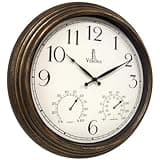 Outdoor Clocks for Patio Large Waterproof with Thermometer - 18 inch Indoor Outdoor Wall Clock with Temperature and Humidity Combo - Weatherproof, Accurate & Easy to Read for Pool, Garden & Home Decor