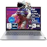 Lenovo Thinkbook 16 Ultra 7 155H Premium Laptop Computer Intel 16-Core 16" FHD 64GB DDR5 2TB SSD Arc Graphics Backlit Keyboard Thunderbolt Win 11 Pro NPU AI Experience Copilot Business Laptop AZXUT