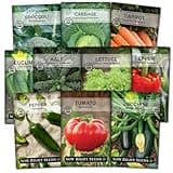 Sow Right Seeds - Classic Vegetable Garden Seed Collection for Planting - Non-GMO Heirloom Broccoli, Cabbage, Carrot, Cucumber, Kale, Lettuce, Tomato, Peppers, Zucchini, and More