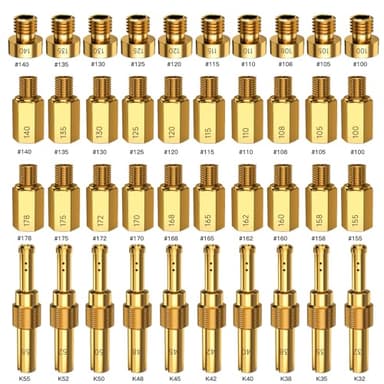 XIKOBY 40PCS Carburetor Main Jet Slow Pilot Jet Kit Compatible with Keihin PE PWK CVK OKO KOSO Polini Carb Dirt Bike ATV Quad 4 Wheeler Go Kart, Include 30PCS Main Jet and 10PCS Pilot Jet Accessories