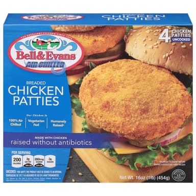 Bell & Evans, Frozen Breaded Chicken Patties (Raised without Antibiotics), 16 oz