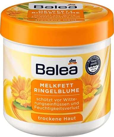 Balea Milk Fat Marigold, 250 ml, Cares for Dry, Stressed or Cracked Skin, Vegan - German Product