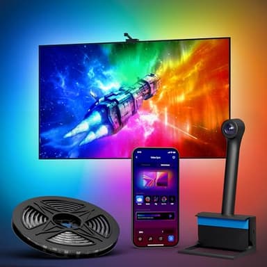 Ailofy Smart TV LED Backlight with Camera for 40-50 inch Screens, 7.87ft LED Strip Lights Sync to Screen& Music, Color Changing Lights for TV Compatible with Alexa & Google Assistant, App Control