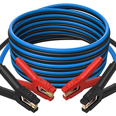 Powrun P025 Jumper Cables for 12/24V Car Battery, 1000A Heavy Duty Booster Cables with Carrying Bag, Jumper Cables Kit for Vehicles with up to 8.0 L Gas and 6.0L Diesel Engines