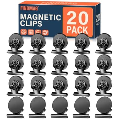 FINDMAG 20 Pack Fridge Magnets Refrigerator Magnet, Heavy Duty Refrigerator Clips, Whiteboard Magnets, Magnetic Christmas Light Clips for Whiteboard, Sculptural Picture Frame, Fridge, Kitchen, Office