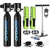 GOYOJO 0.5L Mini Scuba Tank with Pump, Portable Diving Tank, Lung Tank Kits with 3000 PSI Max Pressure, Reusable Scuba Diving Kit Gear with Pump Underwater Breathing Training