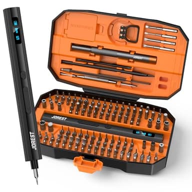 JOREST 155 in 1 Mini Electric Screwdriver Cordless, Precision Power Screwdriver Set, 5 Torque Levels (Max 0.75N.m), Gifts for Men, Magnetic Repair Tool Kit for iPhone, PC, Laptop, PS4 PS5, Xbox, Watch