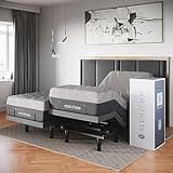 Sven & Son Classic Adjustable Bed Base, Head and Foot Lift, Massage, Under-Bed Lights, USB, Gel Memory, Zero Gravity Smart Frame - Split King + 14 inch Hybrid Spring Matt (Medium Soft)