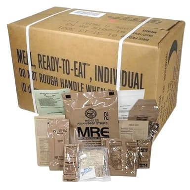 U.S. Military Meals Ready to Eat (12 Packs) - Flameless Heaters, Freeze Dried Meals w/Entree, Side Dishes, & More - MRE Packs for Emergency Survival, Hunting, & More - Inspection Date 2023 or Better