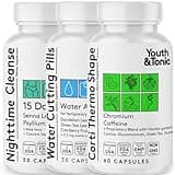 Youth & Tonic Sculpt Shred Cleanse Detox 3X Weight Loss Pills: Appetite Suppressant, Fat Burner, Energy Booster & Nighttime Cleanse for Diet – 120 Pills