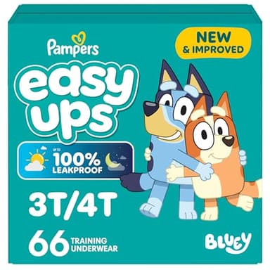 Pampers Training Pants - Easy Ups Boys & Girls Bluey - Size 3T-4T, 66 Count, Children's Potty Underwear (Packaging May Vary)