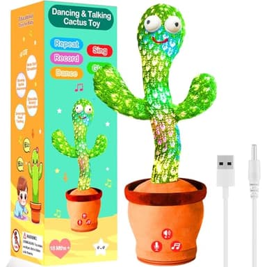Rechargeable Dancing Talking Cactus Toy Mimics back, Singing Cactus Baby Toy, Educational Baby Toys 18 months+ w/ 51 English Songs, 1 Year Old Girl Gifts, Toys for Baby Boy, Toddler Infants