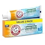 ARM & HAMMER Toothpaste Plus TheraBreath Breath Fresheners, Invigorating ICY Mint Flavor, Whitening Anticavity Fluoride Toothpaste for Bad Breath, 5.5 Oz (Pack of 2)