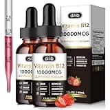 dilib Vitamin B12 Complex 10000 mcg | Vegan Triple Liquid B-12 Drops Sublingual Supplement | Methylcobalamin & Adenosylcobalamin & Hydroxo Blend for Long-Lasting Energy and Healthy Metabolism(2 Pack)