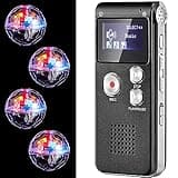 Dunzy 5 Pcs Ghost Hunting Kit Includes Digital Voice Recorders with 4 LED Cat Balls Motion Activated Cat Ball Toy Voice Activated Recorder with Playback for Pet Dog Animals(Black)