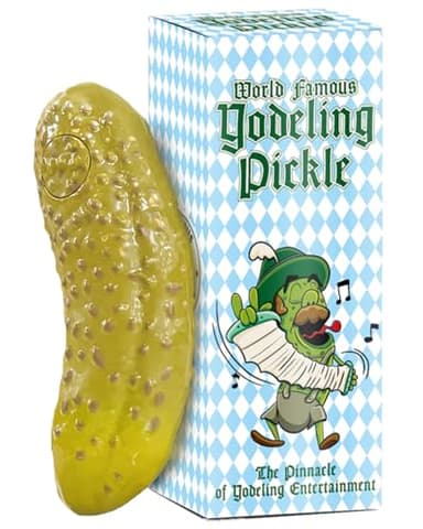 DR DINGUS Yodeling Pickle (1 Pickle - 5 Inch) Sings Dill-lightful Musical Yodel Song - Hilarious Laughs - Singing Novelty Gag Gift for Friends Family Coworkers Office Students Classroom