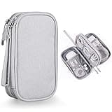 Bevegekos Electronics Accessories Organizer Pouch Bag, Designed for Power Adapter/Charger/Cables/Mouse, for Travel (Light Grey)