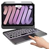 typecase Keyboard Case for iPad Mini 7 (2024) & Mini 6 (2021) - Wireless Case with Keyboard for iPad Mini 7th 6th Generation 8.3" - 10 Colors Backlit Keyboard Cover with Trackpad - Dark Gray