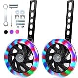 YTKD Training Wheels for Bicycle Compatible for Bikes of 12 14 16 18 20 Inch Flash Mute Wheel (black)