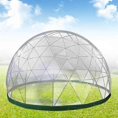 SIMPLEusQ Garden Dome Greenhouse Tent, Weatherproof PVC Igloo w/360° Panoramic View and 2 Fixed Solutions, 12x7.2 Ft