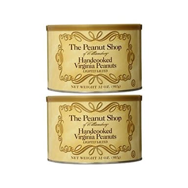 The Peanut Shop of Williamsburg Handcooked Virginia Peanuts, Lightly Salted, 32 Ounce (Pack of 2)