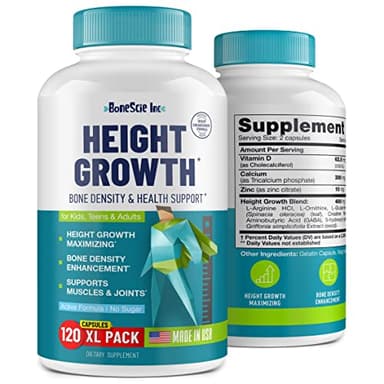 Height Growth Maximizer - Made in USA - Natural Height Increase Booster & Bone Growth Pills - Grow Taller Supplement for Adults, Teens & Kids - Vitamins for Boys & Girls to Get Taller - 120 capsules