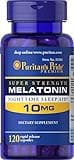 Puritan's Pride Premium Super Strength Melatonin 10mg Sleep Aid, Dietary Supplement for Sound, Restful, and Longer Sleep Support, 4 Month Supply, 120 Rapid Release Capsules (Packaging May Vary)