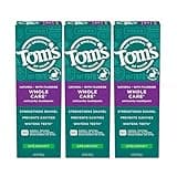 Tom's of Maine Whole Care Natural Toothpaste with Fluoride, Spearmint, 4 Ounce (Pack of 3), (Packaging May Vary)