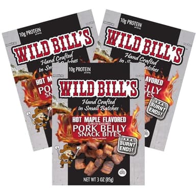 Wild Bill's 3oz Hot Maple Pork Belly Bites (3 Packs)