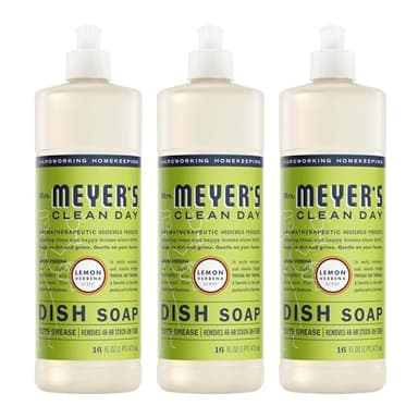 MRS. MEYER'S CLEAN DAY Liquid Dish Soap, Lemon Verbena, 16 fl. oz - Pack of 3