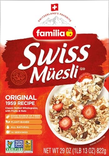 Familia Swiss Muesli Cereal, Original Recipe with Fruit and Nuts - Enjoy Hot, Cold or as Overnight Oats, 29 oz (Pack of 1)