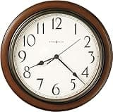 Howard Miller Genesee Wall Clock II 547-685 – Medium Brown Cherry Finished Case, Charcoal Gray Accents, Modern Home Decor, Classic Round Design, Quartz Movement