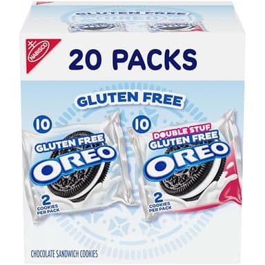 OREO Gluten Free Original & Double Stuf Chocolate Sandwich Cookies Variety Pack, Gluten Free Cookies, 20 Snack Packs (2 Cookies Per Pack)