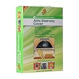 Duck Brand Stairway Attic Cover, Energy Saving Attic Insulation Cover Fits Openings up to 25.5 Inches by 54 Inches for Year-Round Weatherization, Black, 286209
