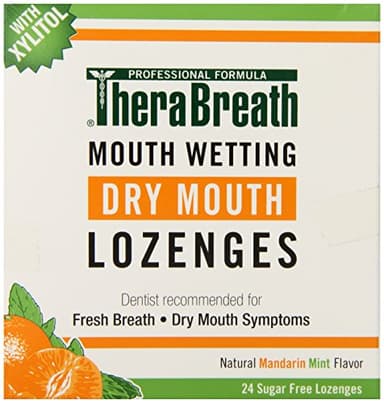 TheraBreath Mouth Wetting Dry Mouth Lozenges, Mandarin Mint, 24 Count