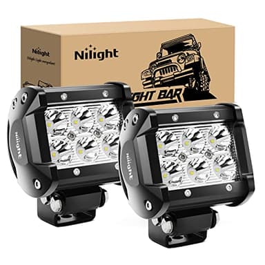 Nilight Led Pods 2Pcs 18W 1260LM Spot Off Road Lights Super Bright Driving Fog Boat Lamp Work Lighting Bar for Trucks Van Camper Wagon Car Pickup Golf Cart ATV UTV SUV Boat 4x4