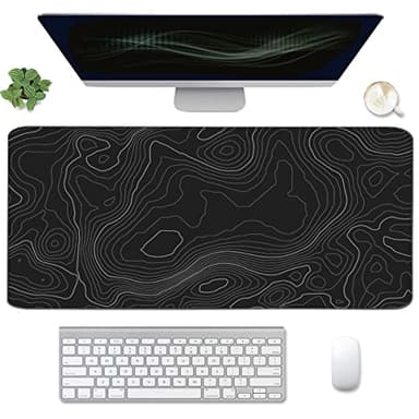 Topographic Mouse Pad, Extended Gaming (35.4x15.7 in), Desk Mat Laptop Waterproof Decor Writing for Work, Game, Office, Home - Topographic Contour