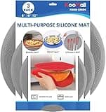 KooMall 12 10 8 Inch Multi-use Microwave Mat, Trivet, Pot Holders, Drying, Baking, Place Mat, Utensils Rest, Silicone Cover Pad for Hot Pot Pans Bowls Plates Dishes Kitchen Counter,Heat Resistant,Gray