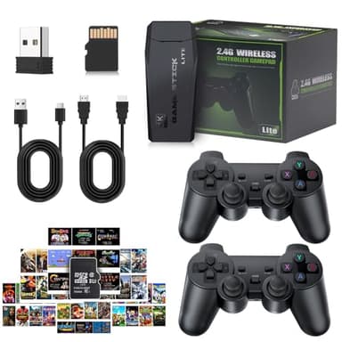 2026 Newest Retro Game Console, 20000+Games Wireless Home Video Game Console with 2 Wireless Handles, 64G HDMI TV Plug and Play PSP Arcade Stick, Support Dual TV Output, Gift for Kids & Adults