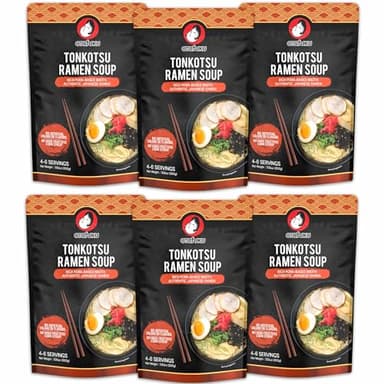 Otafuku Tonkotsu Ramen Shoyu Broth Concentrate, Rich Pork-Based Soup Mix for Authentic Japanese Ramen Noodles, 7.5oz (6 Pack)