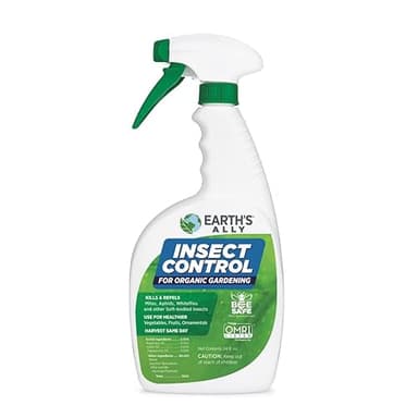 Earth's Ally Outdoor Indoor Plant Insecticide Spray - Ready-to-Use Insecticidal Soap for Plants - Non-Toxic Insect Repellent Pest Control for Spider Mite, Aphid, Mealybug - Bee, Pet, Kid Safe - 24 Oz