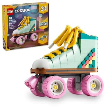 LEGO Creator 3 in 1 Retro Roller Skate Building Kit, Transforms to Mini Skateboard to Boom Box Radio, Birthday Gift for Skaters, Cool Toy for Boys and Girls Ages 8 and Up, 31148