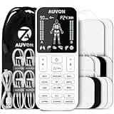 AUVON 4 Outputs TENS Unit Muscle Stimulator with 24 Modes & Intuitive Operation Design, FSA & HSA Eligible, TENS Machine with 10 TENS Pads, Electronic Pulse Massager for Back Pain Relief Therapy