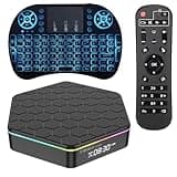 Android TV Box 12.0,T95ZPLUS H618 2GB RAM 16GB ROM with Backlit Mini Wireless Keyboard Quad-Core Cortex-A53 CPU,2.4GHz/5GHz Dual Band WiFi6 6K Ultra HD Resolution Bluetooth 5.0