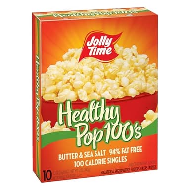 Jolly Time Healthy Pop Microwave Popcorn, 1.2oz Personal Bag, 10 Bags Per Carton (Healthy Pop 100's - Butter & Sea Salt,1.2 Ounce (Pack of 10))