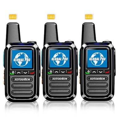 Global Lifetime Free Walkie Talkies Unlimited Range 4G LTE PoC(Push-to-Talk Over Cellular) Radios Nationwide PTT Two Way Radios Long Distance for Family, Logistics, Company 3pcs with sim Card