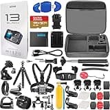 GoPro HERO13 (Hero 13) Black - Waterproof Action Camera with 5.3K Ultra HD Video, 27MP Photos, Live Streaming, Webcam, Stabilization + 128GB Card, 50 Piece Accessory Kit - Bundle